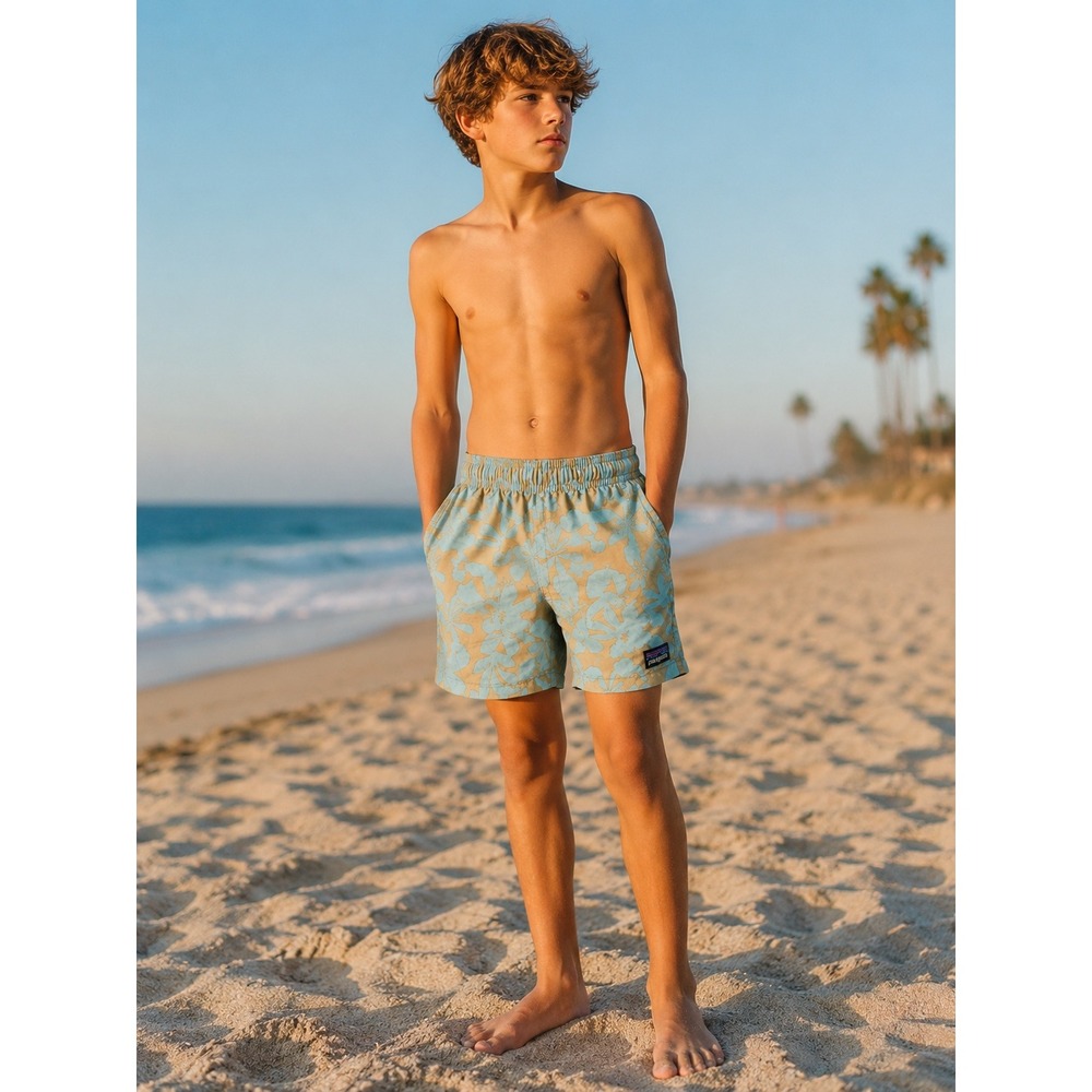 Patagonia Floral Swim Trunks Shorts Beach Surf Tropical Boardshorts Sz Yth XL/14 - Picture 1 of 7